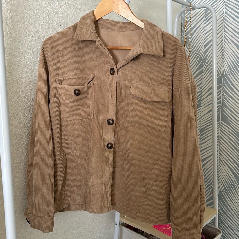 Nude flannel/ corduroy button up